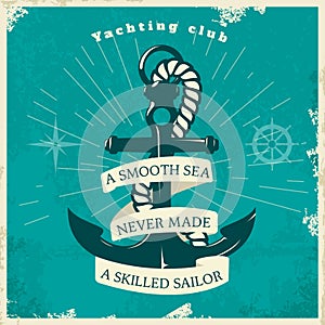 Yachting Club Vintage Style Poster