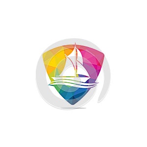 Yachting club or yacht sport team vector logo design.