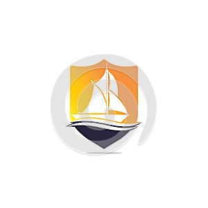 Yachting club or yacht sport team vector logo design.