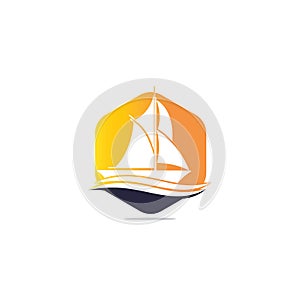 Yachting club or yacht sport team vector logo design.