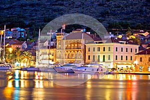 Yachting destination of Vis island evening view photo