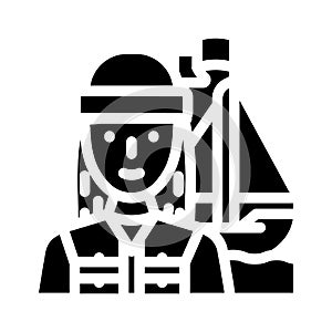 yachting female sport glyph icon vector illustration