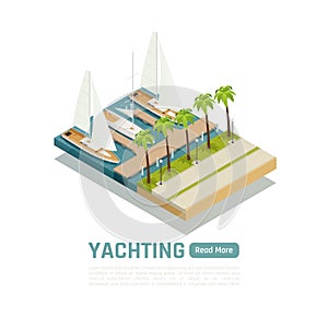 Yachting Isometric Colored Concept