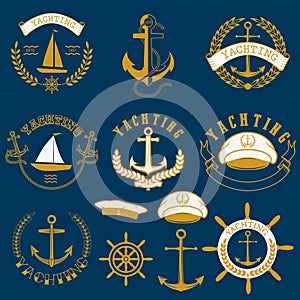 Yachting labels and badges photo