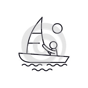 Yachting line icon concept. Yachting vector linear illustration, symbol, sign
