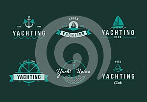 Yachting logo set