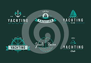 Yachting logo set photo