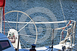 Yachting. Parts of yacht. Detail of a sailing boat