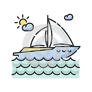 Yachting RGB color icon