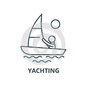Yachting vector line icon, linear concept, outline sign, symbol