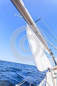 Yachting yacht sailboat sailing in sea ocean