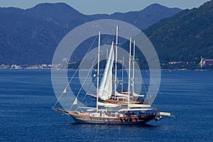 Yachts in the Aegian sea, Marmaris, Mugla, Turkey