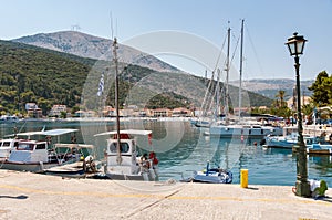 Yachts in Agia Effimia port on Kefalonia