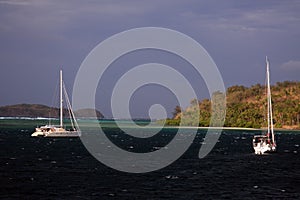 Yachts anchored in Fiji