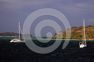 Yachts anchored in Fiji photo
