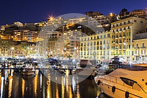 Yachts anchored in harbor in Naples, Italy