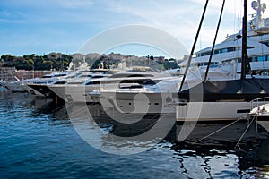 Yachts and boats in Marina Monte Carlo, Monaco