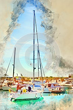 Yachts and boats in Marina Torrevieja photo