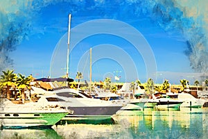 Yachts and boats in Marina Torrevieja photo