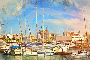 Yachts and boats in Marina of Torrevieja photo