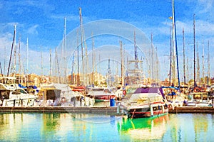 Yachts and boats in Torrevieja, Spain photo