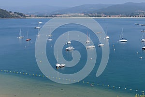 Yachts and boats in the sea bay