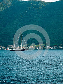 Yachts, boats, ships in the Bay of Kotor