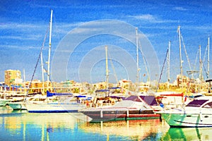 Yachts and boats in Torrevieja, Spain photo