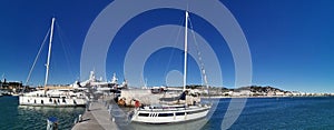 yachts in the Cannes harbour