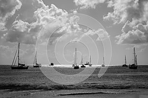 Yachts in the Carlisle bay of Barabados