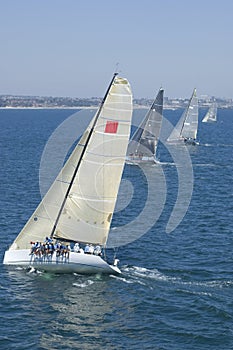 Yachts Compete In Team Sailing Event