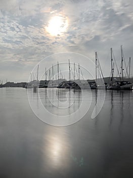 Yachts in the harbour at Bembridge