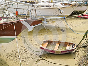 Yachts in a harbour during outflow