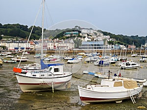 Yachts in a harbour during outflow