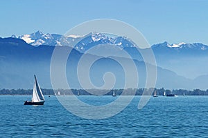 Yachts on lake Constance photo