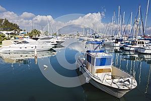 Yachts in Larnaca port, Cyprus.