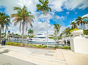 Yachts in Las Olas isles in Fort Lauderdale photo