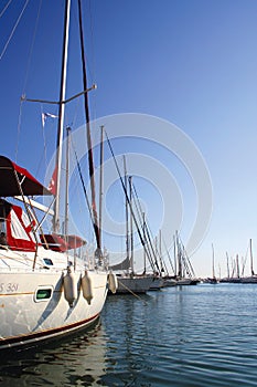 Yachts in Alimos Marina, Athens - Greece.