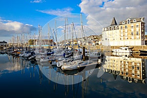 Yachts at the marina in Deauville