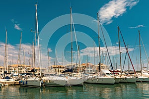 Yachts on marina in Frejus, France