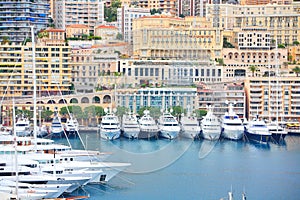 Yachts in Monaco harbor