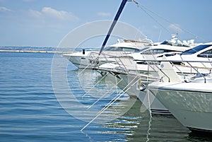 Yachts on the moorage