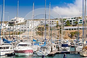 Yachts moored at Club Mykonos resort in Langebaan South Africa