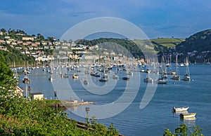 Yachts Moored on the Dart Estuary at Kingswear and Dartmouth