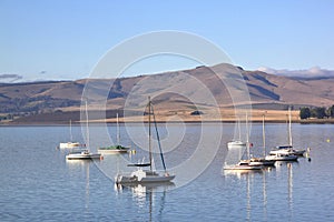 Yachts Moored on the Midmar dam South Africa