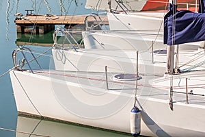 Yachts Open Deck Racers Moored Harbor photo