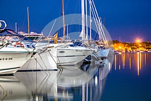 Yachts parked in harbour