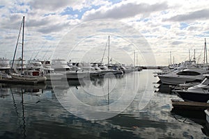 Yachts and Pleasure Craft moored in Nelson Bay Marina