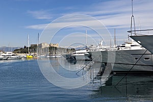 Yachts in the port of Antibes,