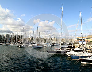 Yachts in Port Vell, Barcelona photo